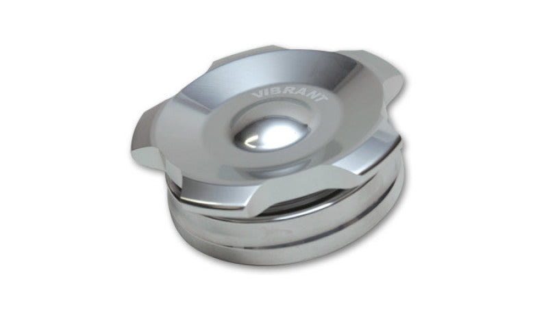 Vibrant 2in OD Aluminum Weld Bungs w/ Polished Aluminum Threaded Cap (incl. O-Ring) 11290