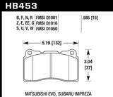 Hawk ER-1 Front Motorsport Brake Pads 03-06 Evo / 04-09 STi / 10+ Camaro SS (Brembo) KHB453D.585