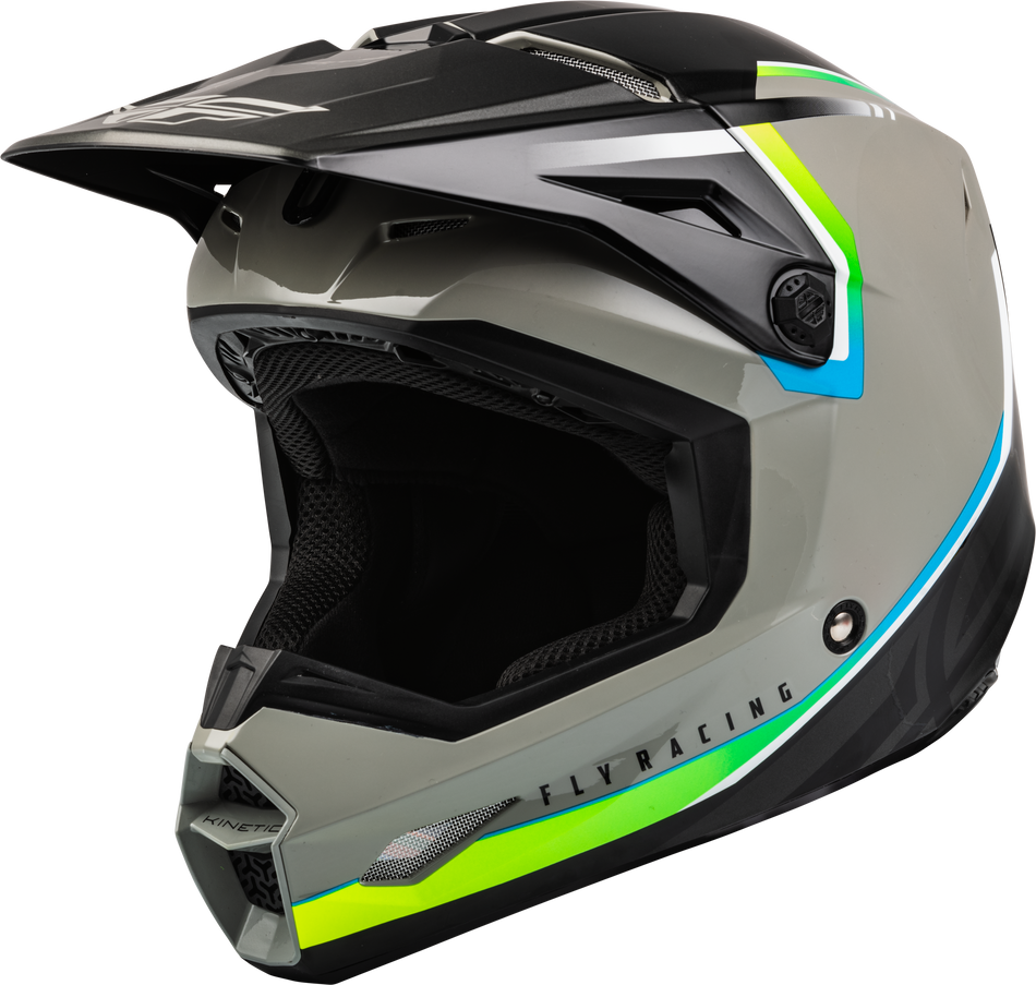 FLY RACING Youth Kinetic Vision Helmet Grey/Black Ys F73-8650YS