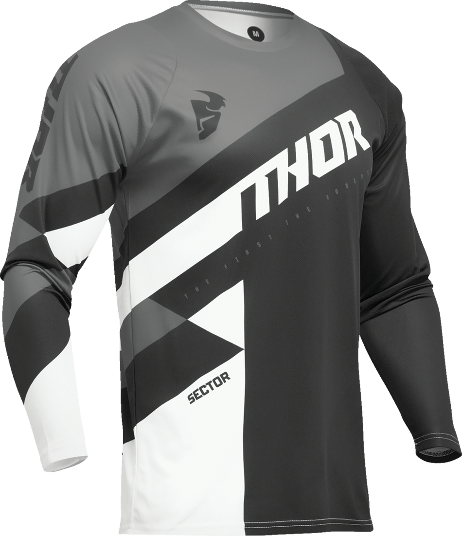 THOR Youth Sector Checker Jersey - Black/Gray - Medium 2912-2409