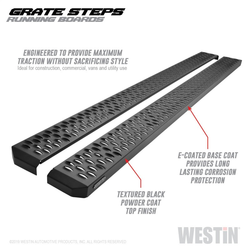 Westin Grate Steps Running Boards 86 in - Textured Black 27-74755