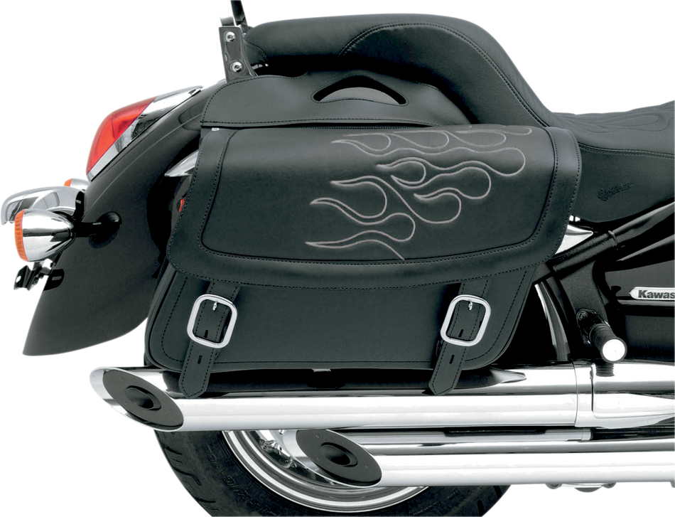 SADDLEMEN Flame Saddlebag - Silver - Large X021-05-0413