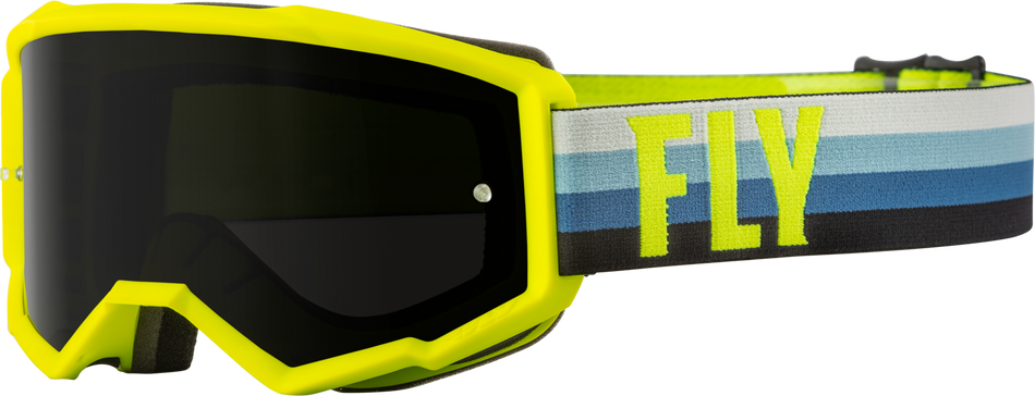 FLY RACING Youth Zone Goggle Hi-Vis/Teal W/ Dark Smoke Lens 37-51715