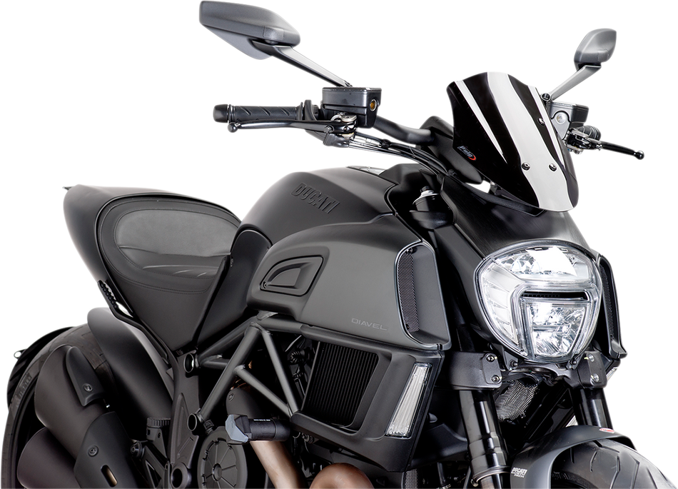 PUIG HI-TECH PARTS New Generation Windscreen - Black - Diavel 7592N