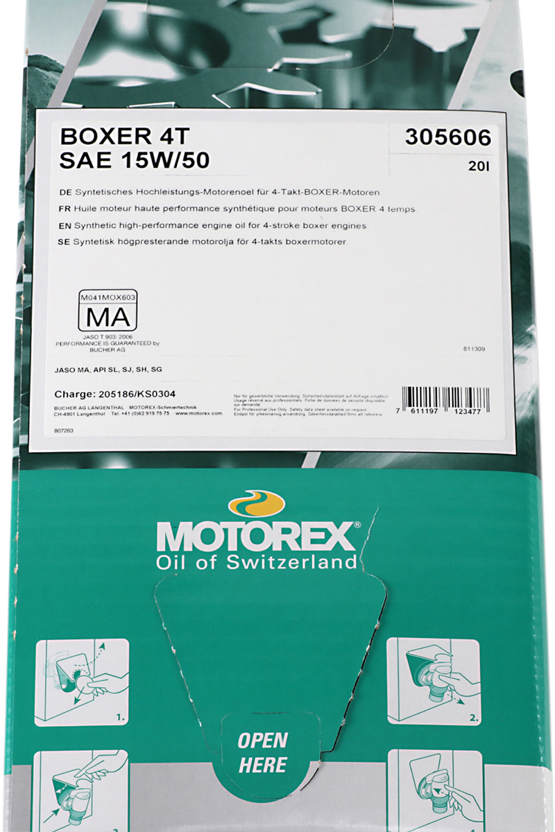 Aceite MOTOREX 4T Boxer - 15W-50 - Caja Dispensadora 20L 196063 