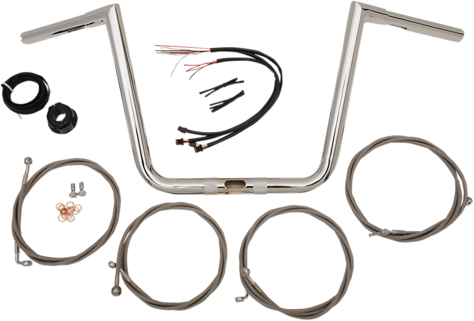 LA CHOPPERS Handlebar and Cable Kit - 13" - Chrome LA-7312KT1-63