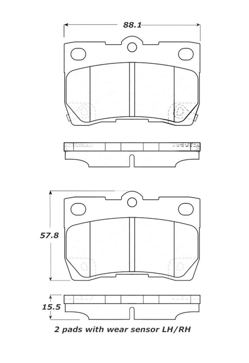 StopTech Street Touring 06 Lexus GS300/430 / 07-08 GS350 Rear Brake Pads 308.1113