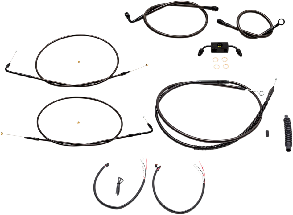 LA CHOPPERS Cable Kit - 12" - 14" Ape Hanger Handlebars - Midnight LA-8321KT2-13M