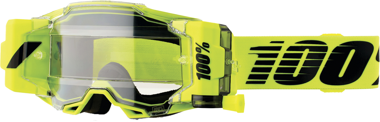 100% Armega Forecast Goggle Nuclear Citrus Clear Lens 50006-00002