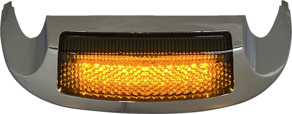 CUSTOM DYNAMICS Led Front Fender Tip - Amber LED/Smoke Lens - Chrome GEN-FT-AS