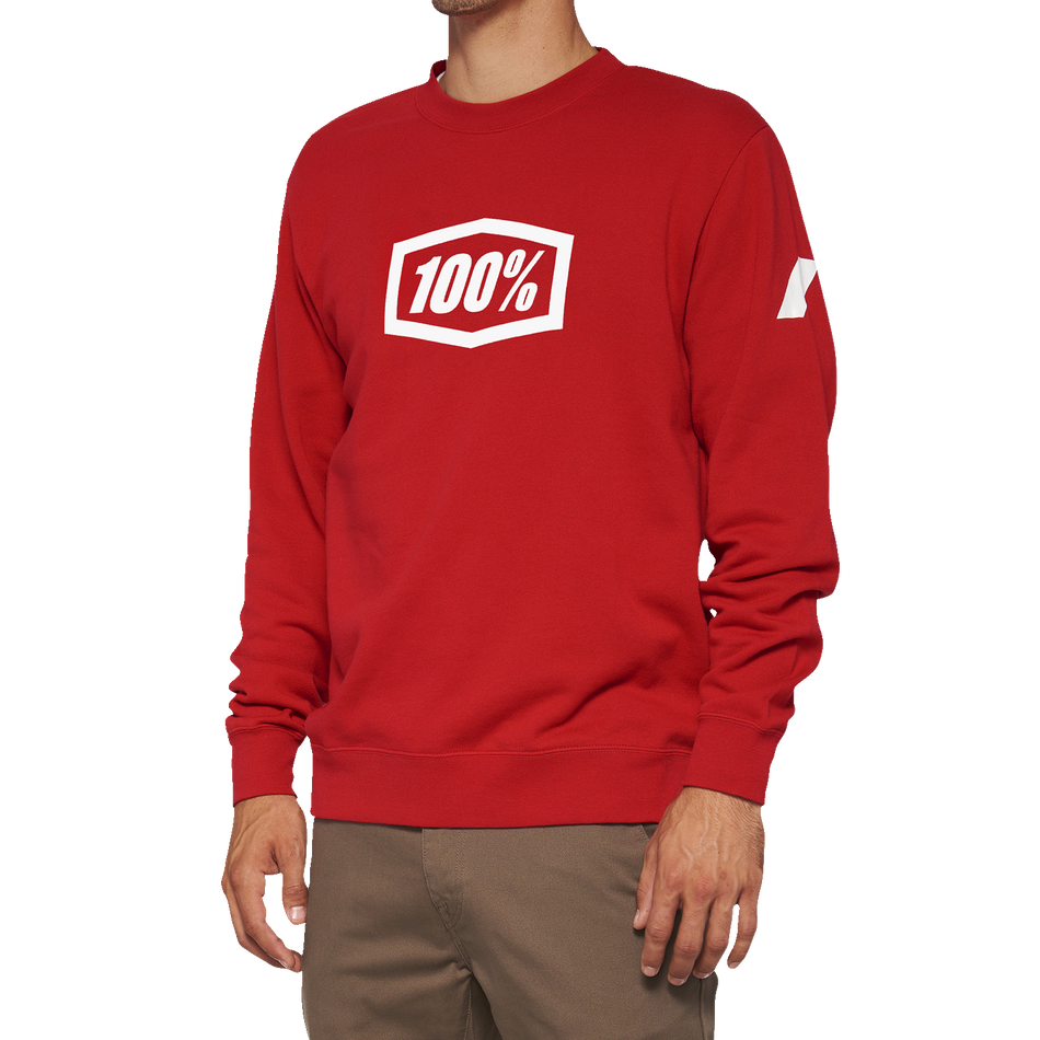 100% Icon Long-Sleeve Fleece Sweatshirt - Red - 2XL 20026-00014