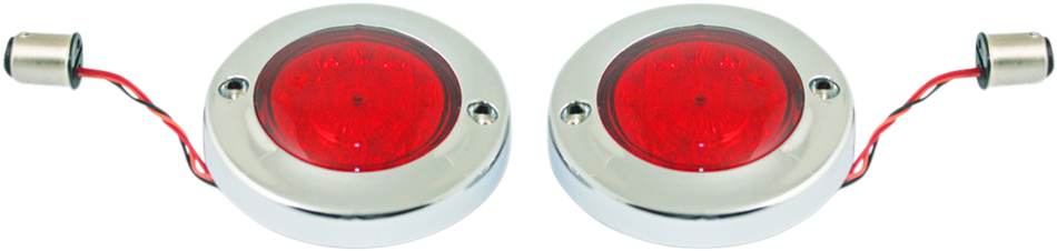 CUSTOM DYNAMICS LED-Flachblinker – 1156 – Chrom – Rote Linse PB-FB-R-1156CR 