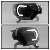 xTune Toyota Tacoma 12-15 Headlights - Light Bar DRL - Black PRO-JH-TTA12-LBDRL-BK 9037542
