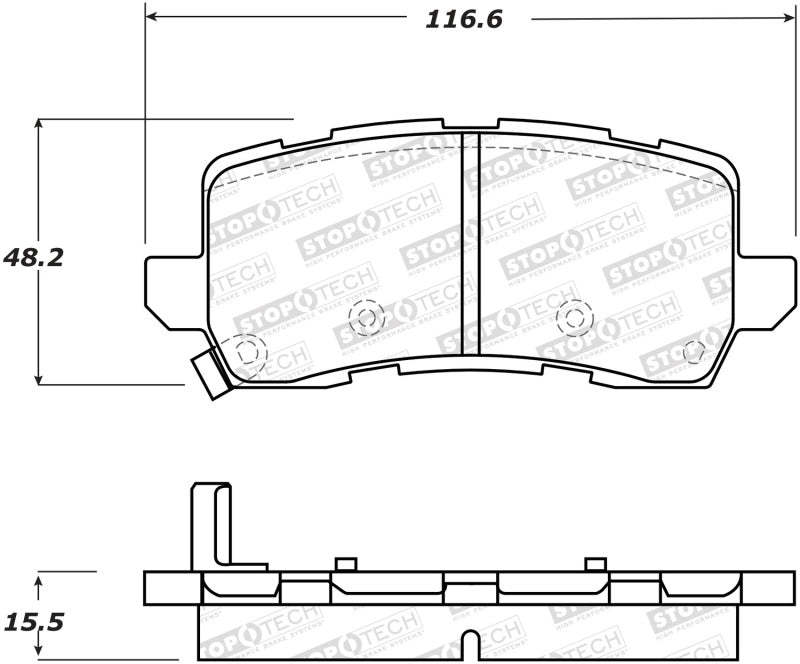 StopTech Street Brake Pads - Rear 308.1698