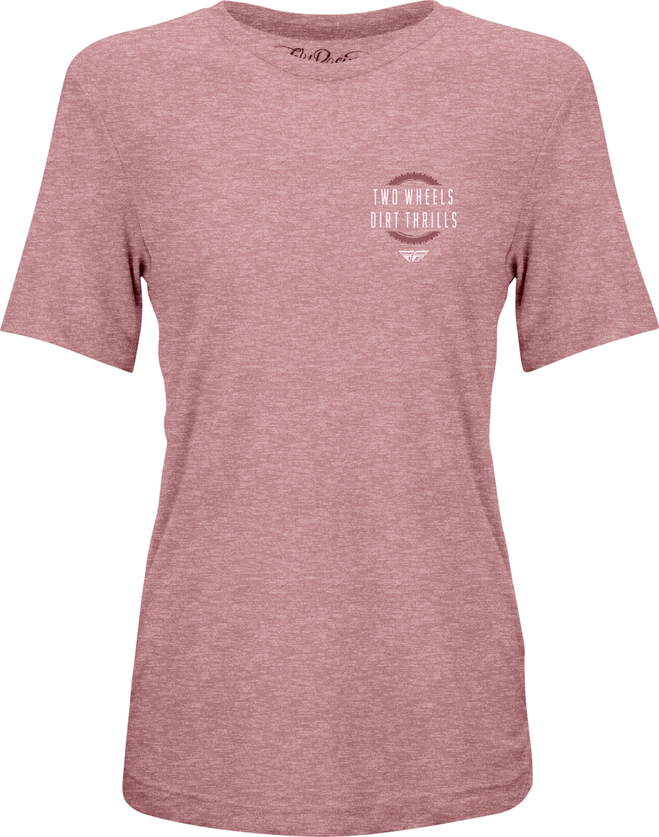 FLY RACING Women's Fly Two Wheels Tee Mauve Heather 2x 356-00622X