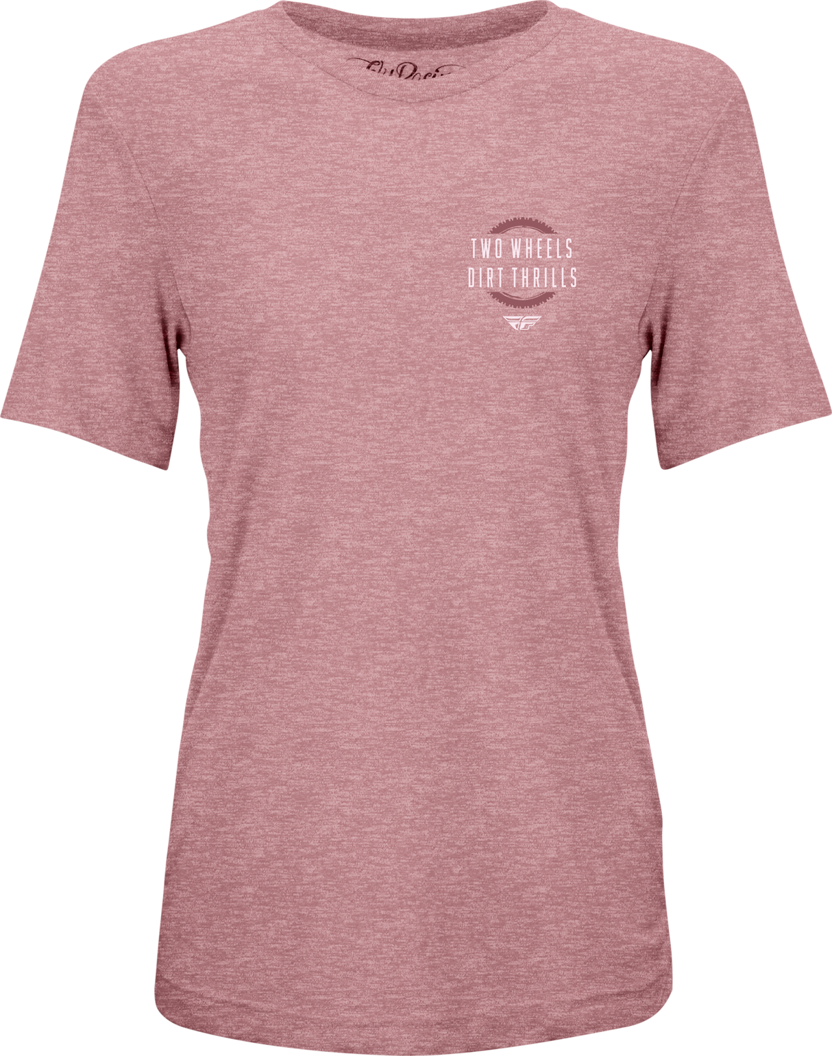 FLY RACING Women's Fly Two Wheels Tee Mauve Heather Lg 356-0062L