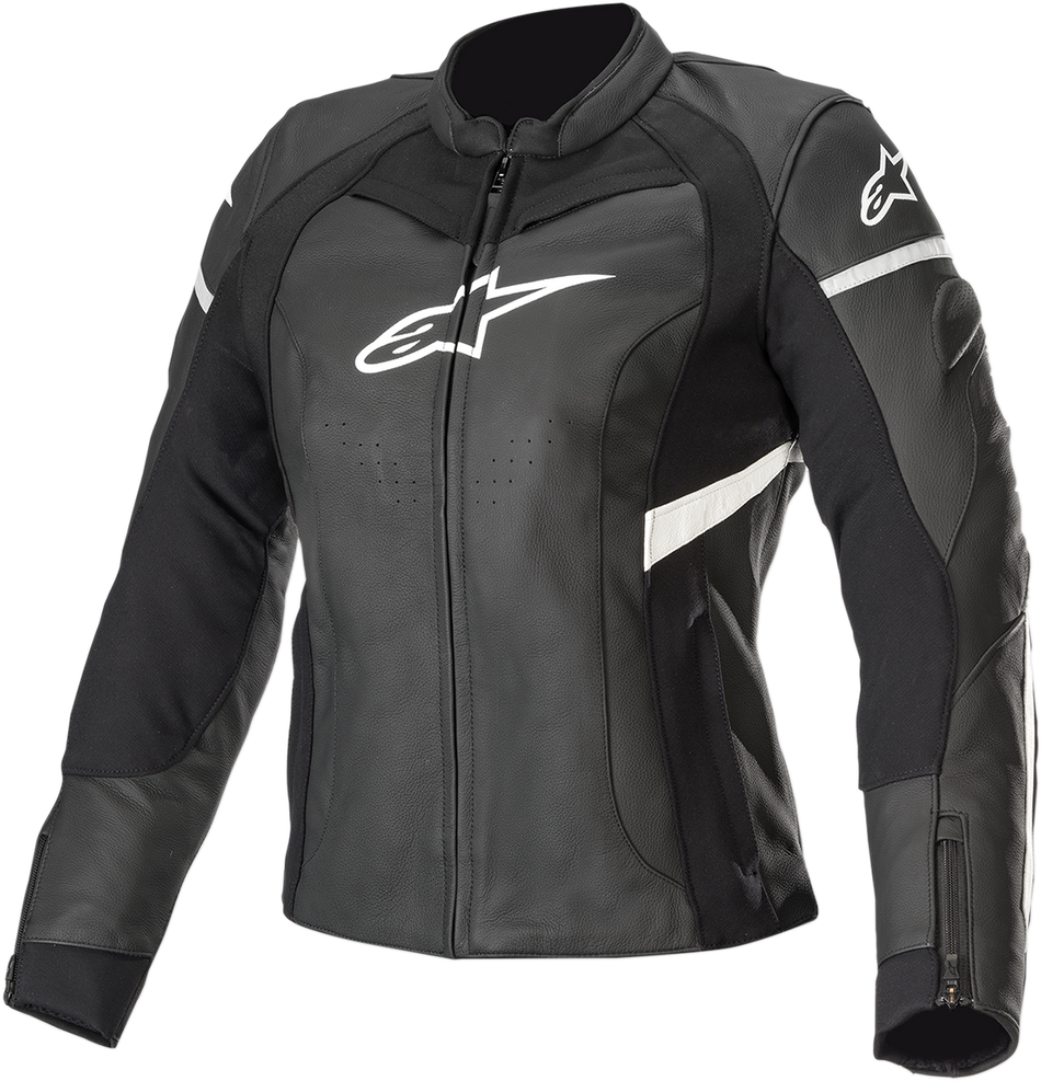 ALPINESTARS Stella Damen Kira Lederjacke - Schwarz/Weiß - US 8 / EU 44 3112019-12-44