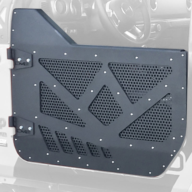 DV8 18-22 Jeep 4 Door JL/JT Aluminum Half Doors with Perforated Mesh Rear HDJL-01R