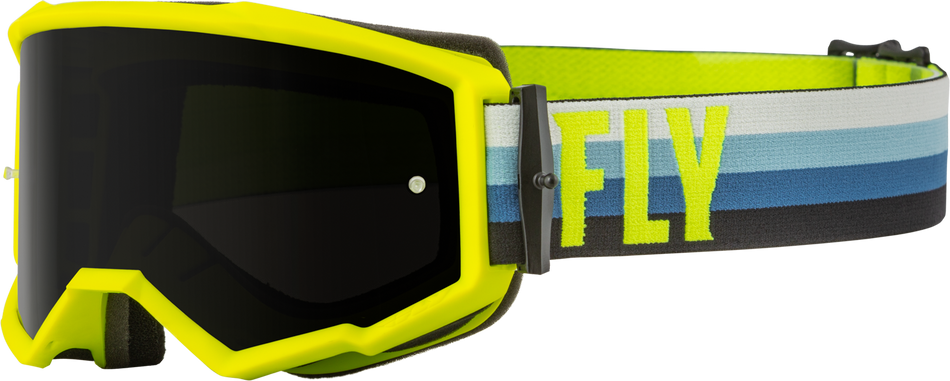 FLY RACING Zone Goggle Hi-Vis/Teal W/ Dark Smoke Lens 37-51496