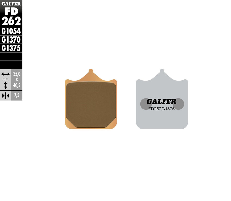 GALFER Brake Pads Sintered Ceramic Fd262g1375 FD262G1375