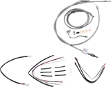BURLY BRAND Handlebar Cable/Brake Line Kit - Complete - 14" Ape Hanger Handlebars - Stainless Steel B30-1158