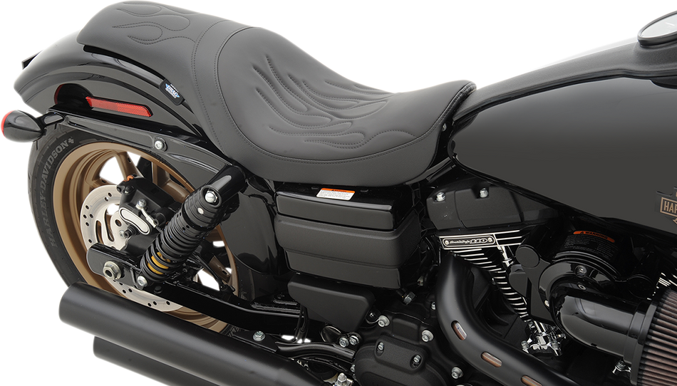 DRAG SPECIALTIES Predator Seat - Flame Stitched - '06-'17 Dyna 0803-0290