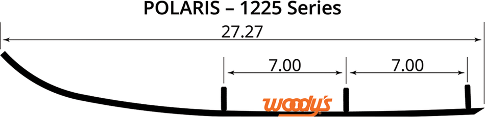 WOODY'S Ace Flat-Top Carbide Runners - 8" AP8-1225