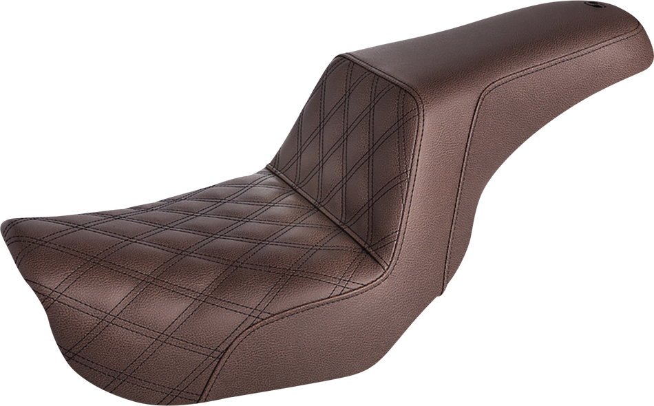 SADDLEMEN Step-Up Seat - Front Lattice Stitch - Brown - FXD 806-04-172BR