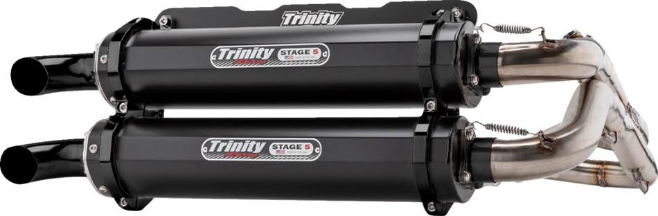 TRINITY RACING Dual Exhaust - Cerakote Black 	RZR RS1 4x4  2018-2022 TR-4166D-C2