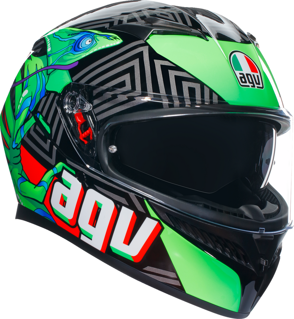 AGV K3 Helmet - Kamaleon - Black/Red/Green - Small 2118381004013S