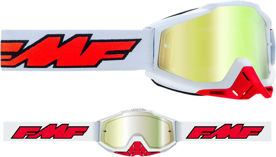 FMF PowerBomb Goggles - Rocket - White - True Gold F-50037-00004 2601-2981