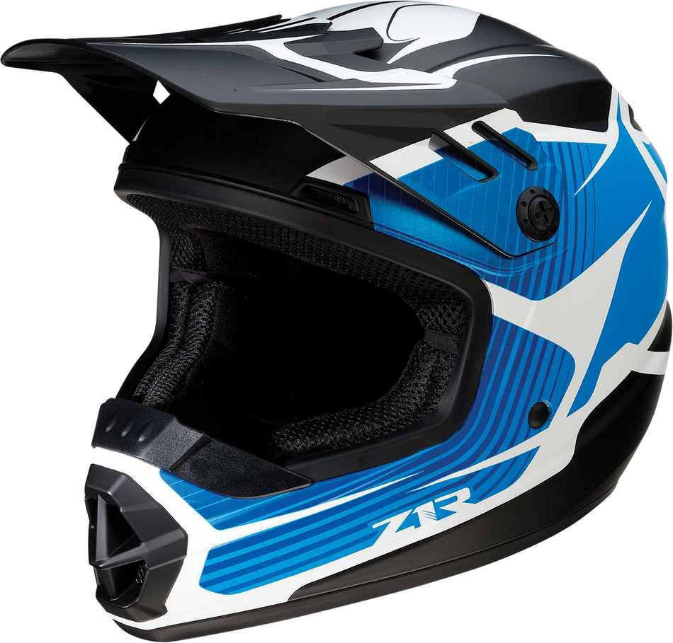 Z1R Youth Rise Helmet - Flame - Blue - Medium 0111-1449