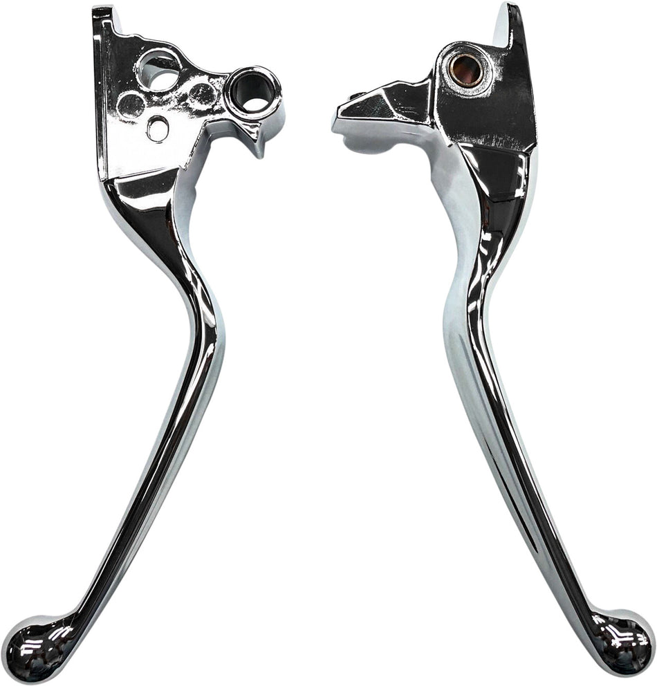 HARDDRIVE Smooth Lever Set Chrome Flt 08-13 W/Cable Clutch 53814