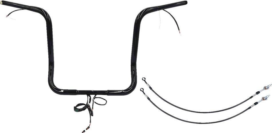 FAT BAGGERS INC. Handlebar Kit - Rounded Top - 16" - Black 901516-B