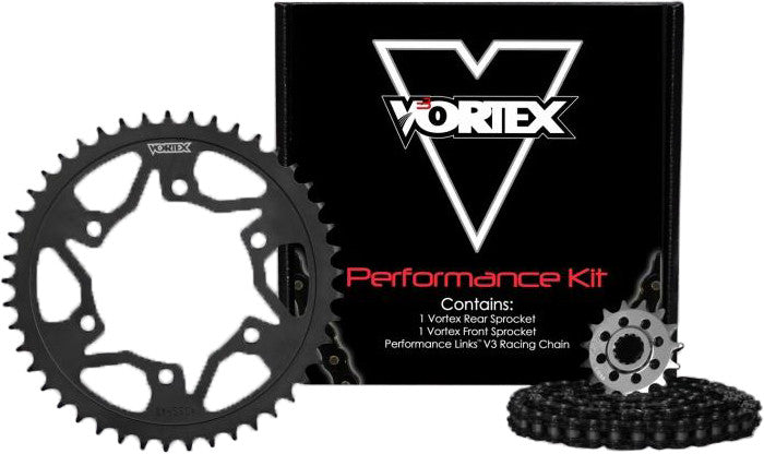 VORTEX Sprocket/Chain Kit Stl/Stl 14/47t Sil Sx3 520-110l Blk CK6261