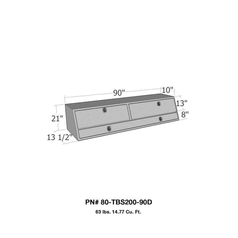 Westin/Brute Contractor TopSider 90in w/ Doors - Aluminum 80-TBS200-90D