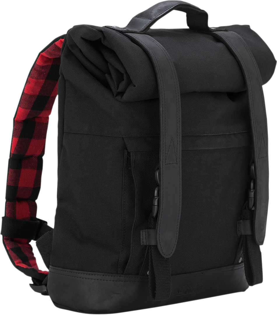 BURLY BRAND Roll Top Backpack - Black B15-1020B