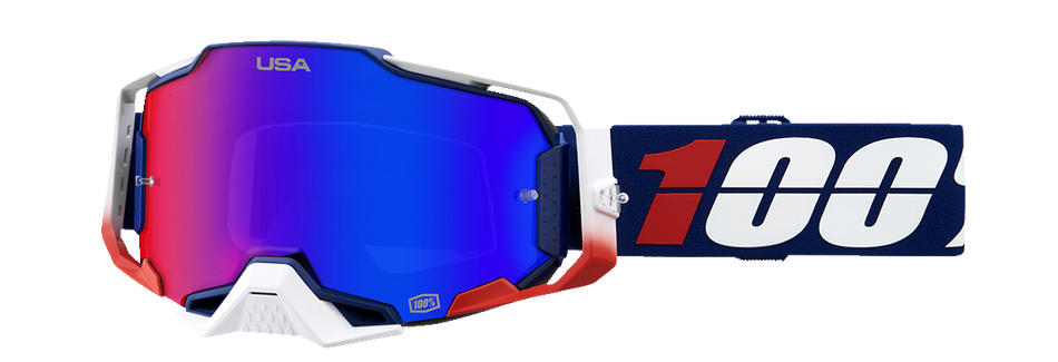 100% Armega Goggles - MX of Nations - HiPER Red/Blue Mirror 50003-00008