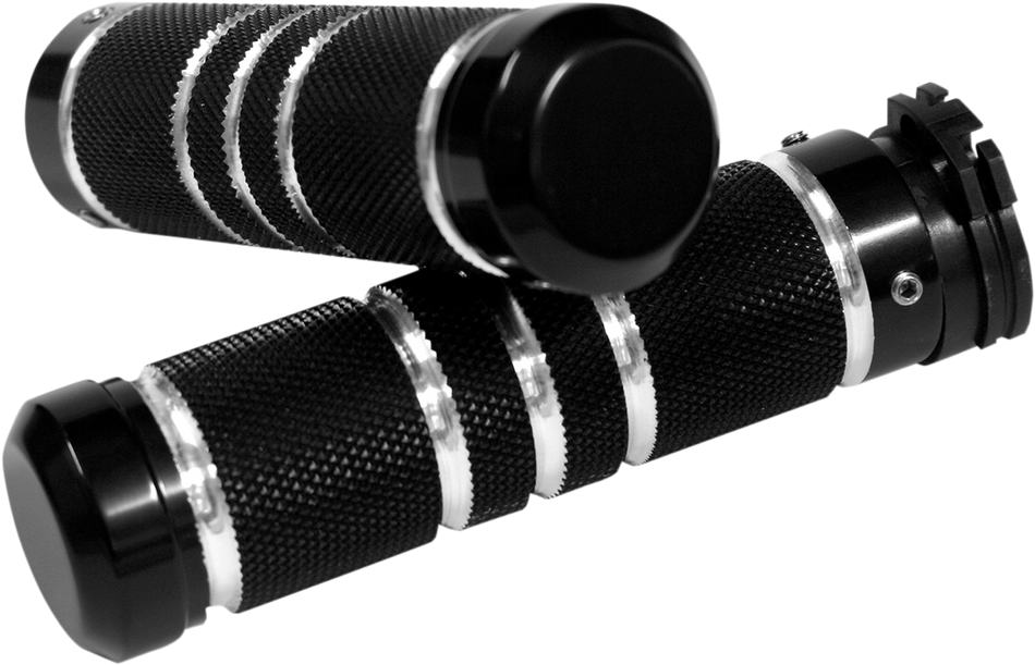 ACCUTRONIX Grips - Knurled - Grooved - Black GR100-KGN