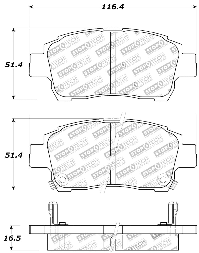 StopTech Performance 00-05 Celica GT-S Rear Brake Pads 309.0823