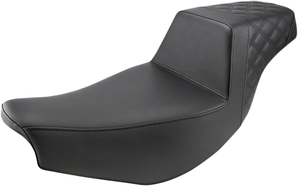 SADDLEMEN Step Up Seat - Front Smooth/Rear Lattice - Black - Indian I14-07-173