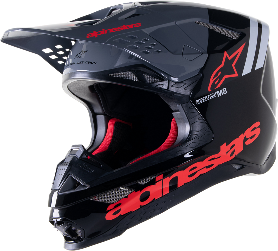 ALPINESTARS Supertech M8 Helmet - Radium 2 - MIPS® - Gloss Black/Neon Red - XS 8301523-1397-XS