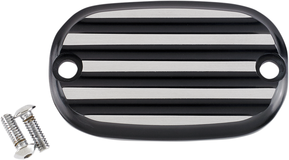 JOKER MACHINE Master Cylinder Cover - Finned - Black/Silver 08-01-2002