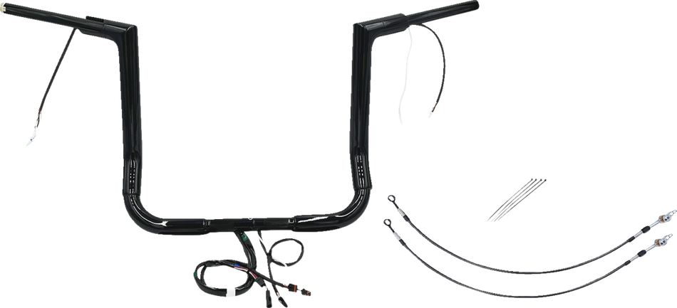 FAT BAGGERS INC. Handlebar Kit - Flat Top - 14" - Black 601214-B