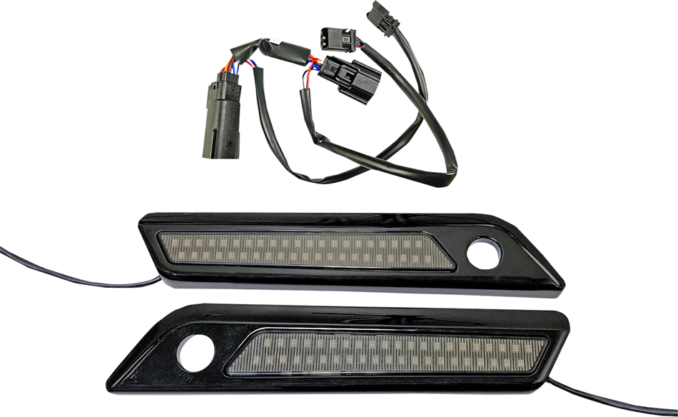 CUSTOM DYNAMICS Latch Light - Saddlebag - Dual Color - Smoke - Black CD-SBL-DC4-SB