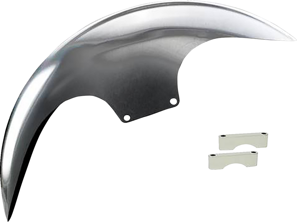 PAUL YAFFE BAGGER NATION Cafe Front Fender - 21" - Chrome Spacers PYO:CAFE-21-13E-C