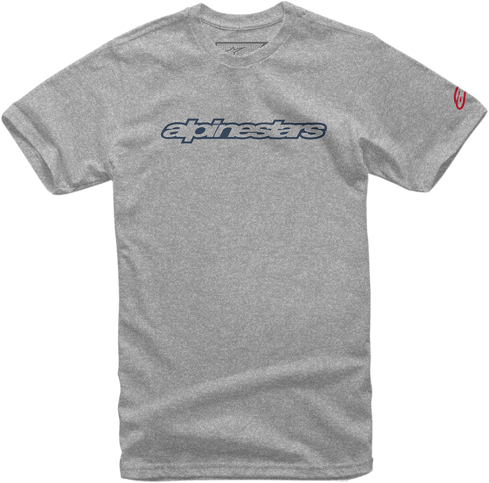 ALPINESTARS Wordmark T-Shirt - Heather Gray/Navy/Red - 2XL 10367201517132X