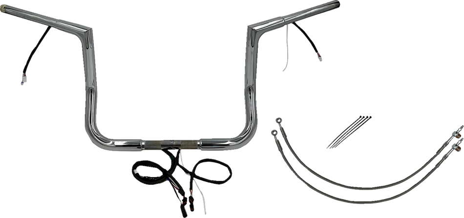 FAT BAGGERS INC. Handlebar Kit - Flat Top - 12" - Chrome 701212