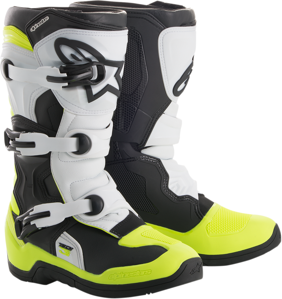 Botas ALPINESTARS Tech 3S - Negro/Blanco/Amarillo Fluorescente - US 8 2014018-125-8 