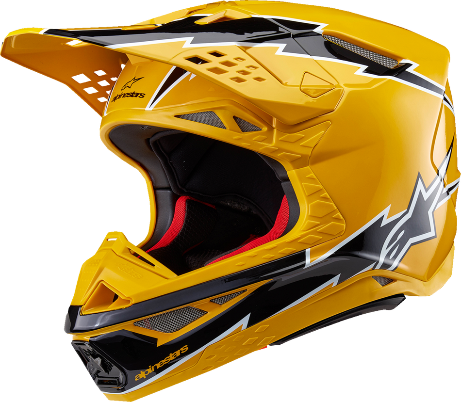 ALPINESTARS Supertech M10 Helm - Ampress - MIPS® - Schwarz glänzend/Gelb - Medium 8300823-1414-M